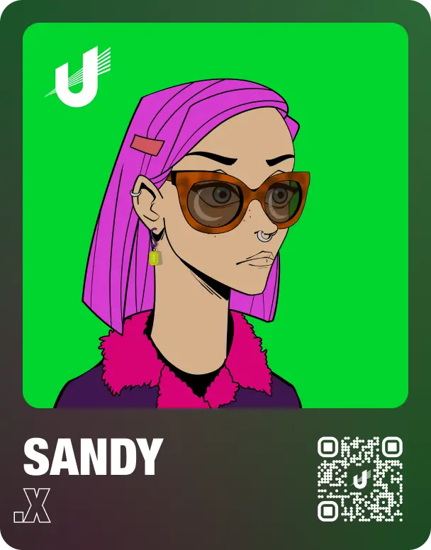 Sandy profile card
